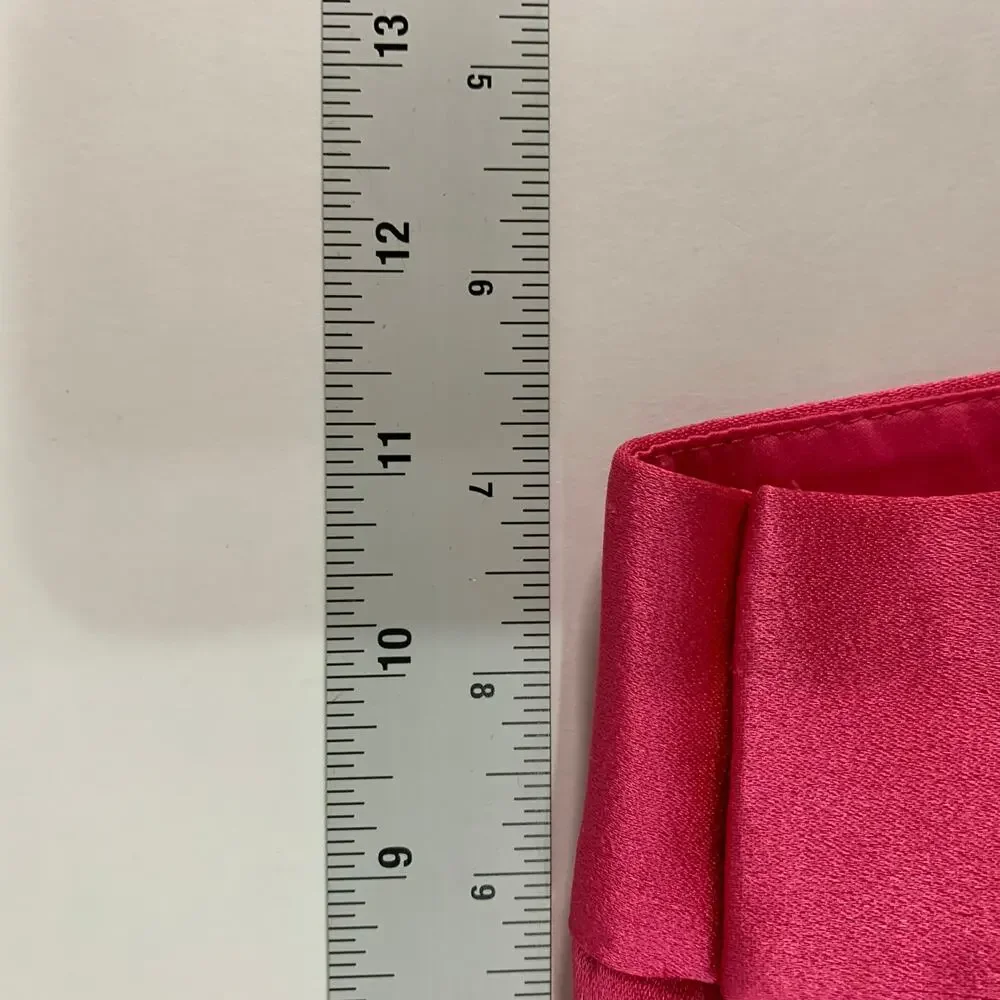 Alice + Olivia 4 Jody High Waisted Front Slit Satin Trouser Pant Wide Leg Pink - Picture 9 of 10